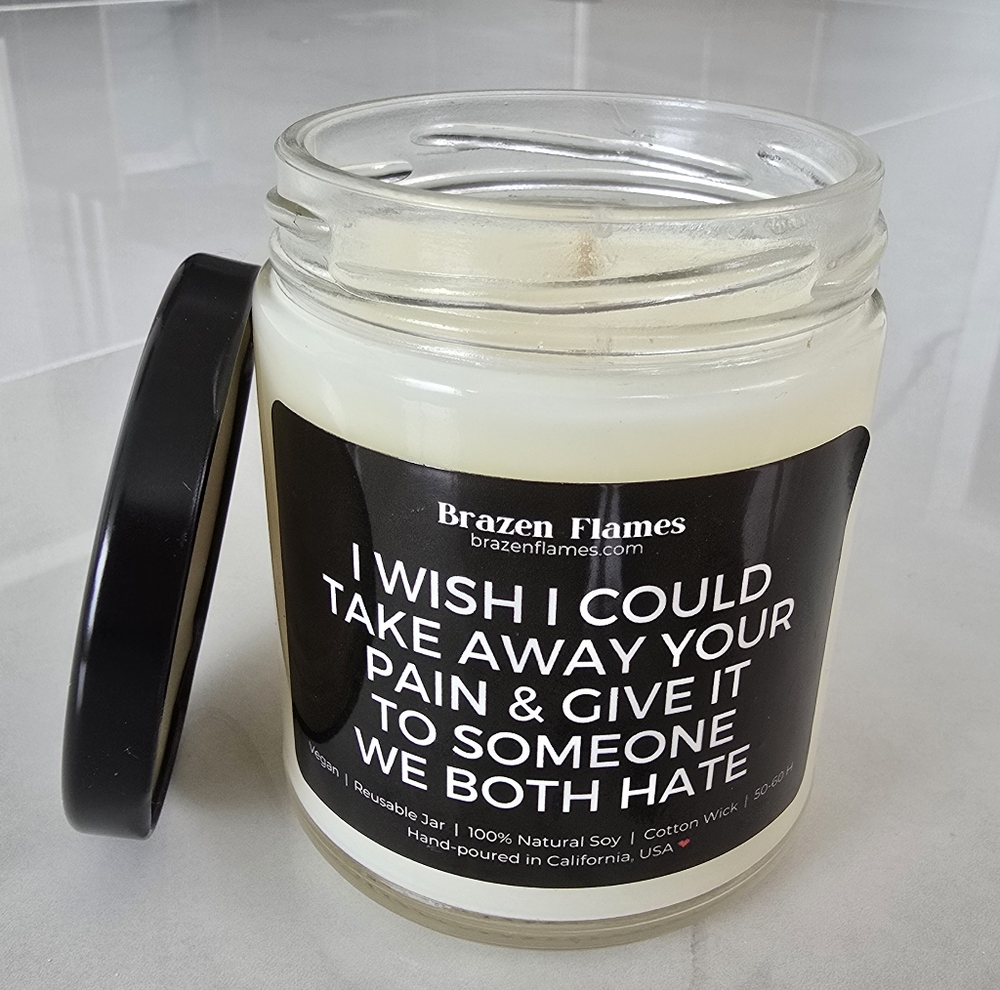 NWT Brazen Flames Candle - White and Black - Vegan - 100% Natural Soy